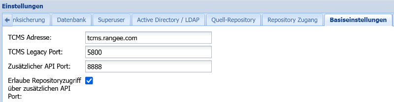 TCMS - Basiseinstellungen