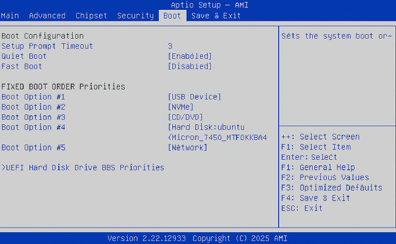 Permanent boot setting
